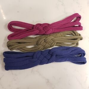 Set of 3 Womens Sailor Knot Headband in Jewel Tones, Adult Upcycled Hairband